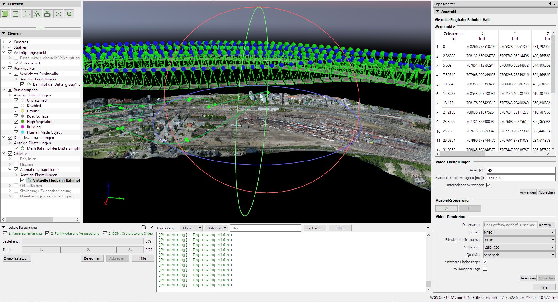 Virtuelle Flugbahn erstellen